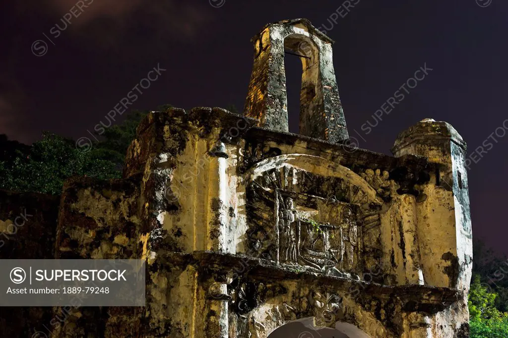 The Gate Of A Famosa The Original Portugese Fortifications And One Of The Oldest Examples Of European Architecture In Southeast Asia, Malacca Malaysia