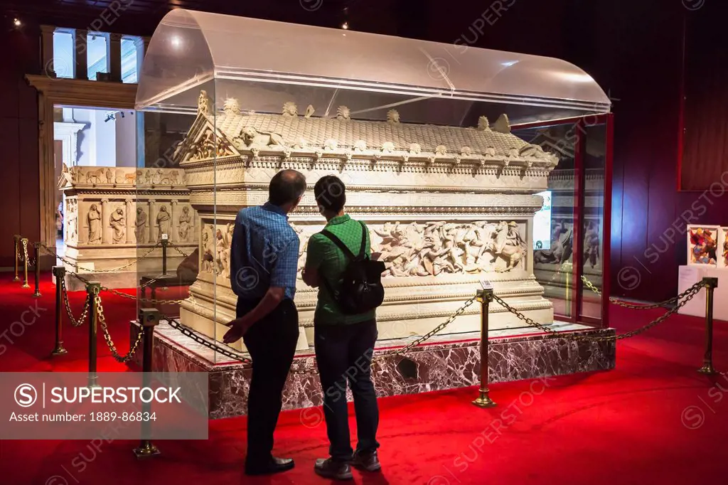 Turkey, Istanbul Province, Tourists In Archaeological Museum; Istanbul