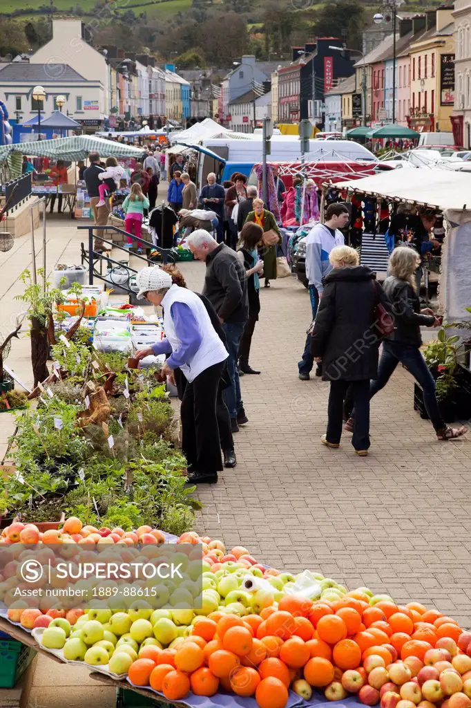 Shoppers at the market;Bantry county cork ireland