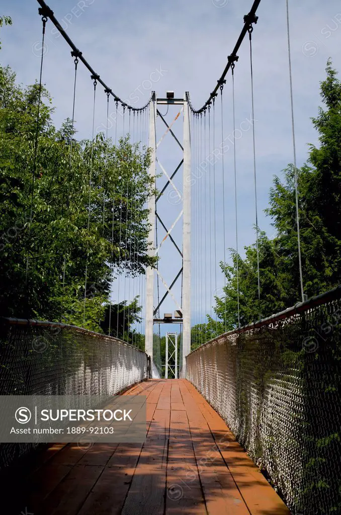 World's Longest Suspended Bridge 168 Feet Above The Coaticook River; Coaticook, Quebec, Canada