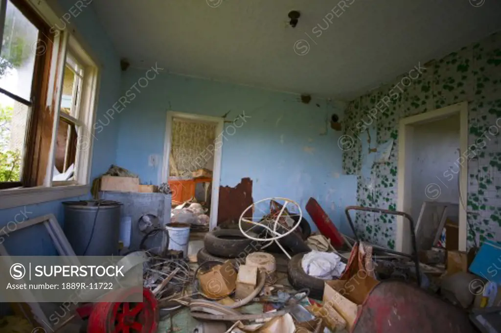 A room full of junk