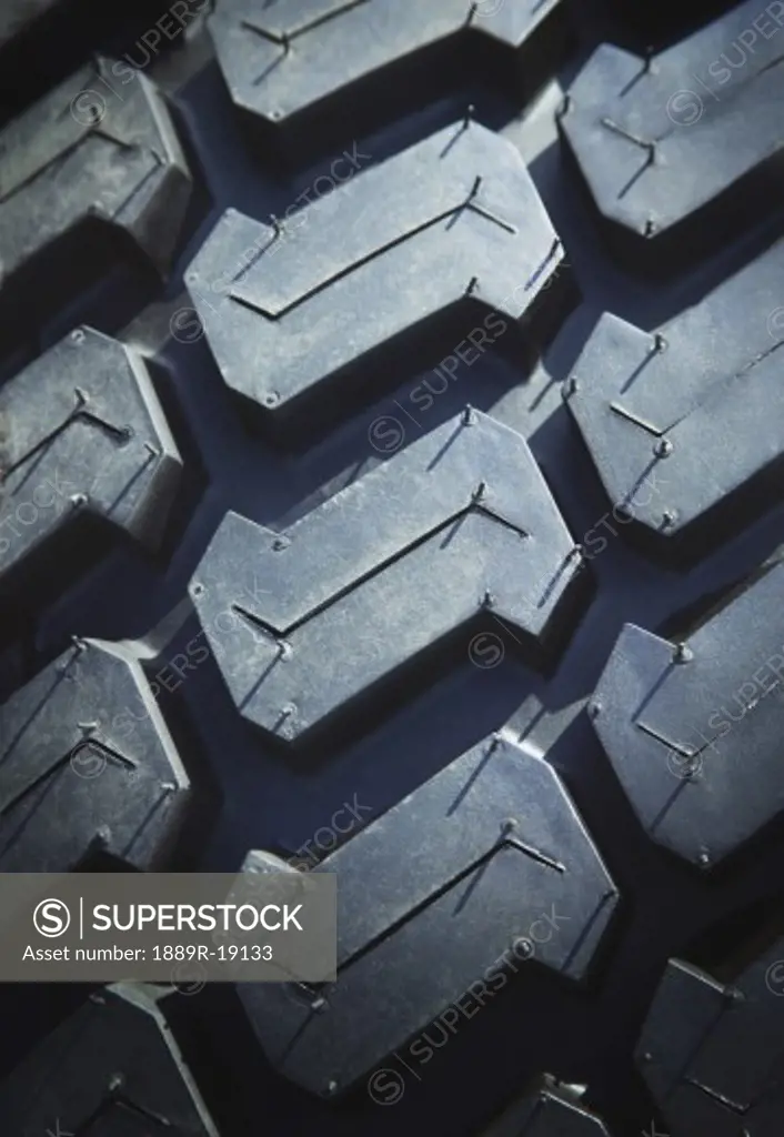 Close up of rubber tire tread