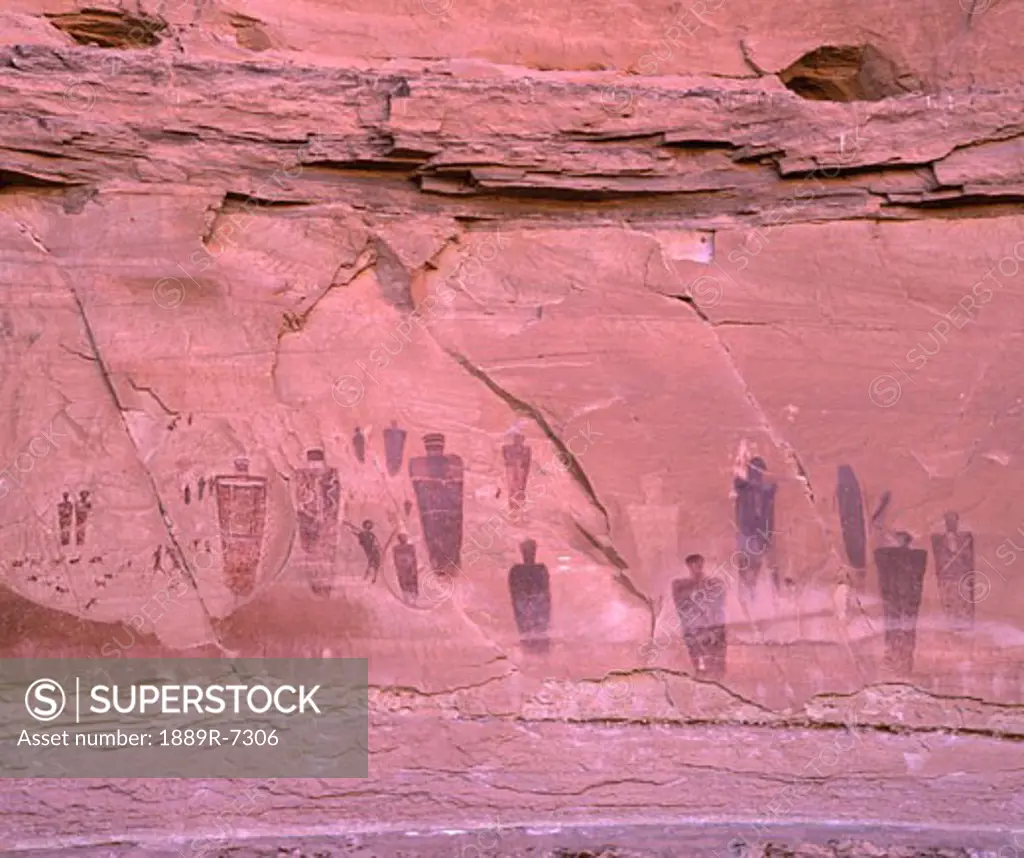 Pictograph art on wall of Barrier Canyon