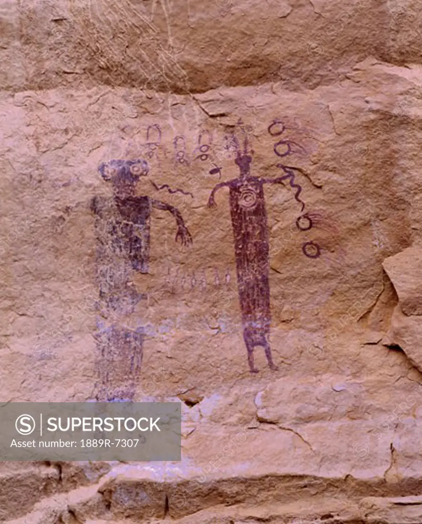 Ancient pictographs on canyon wall