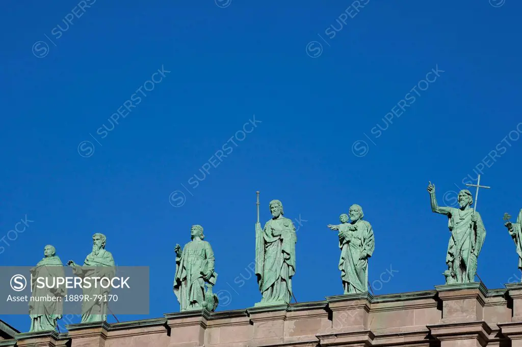 Statues On The Roof Of Mary Queen Of The World Cathedral, Montreal Quebec Canada