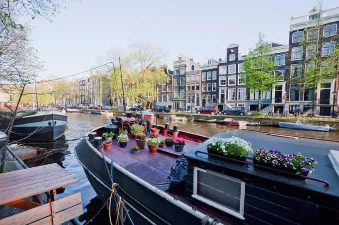 Houseboat On Prinsengracht, Amsterdam, Netherlands