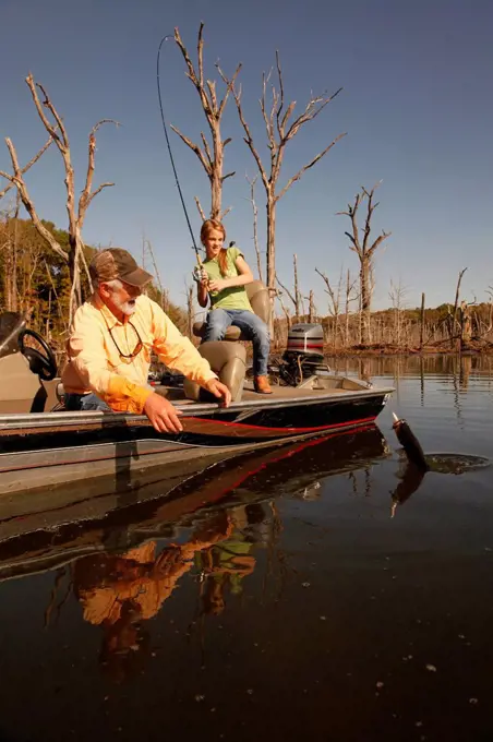 Bass Fishing On Lake