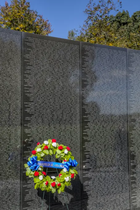 Wreath, Vietnam Veterans Memorial; Washington D.C., United States of America