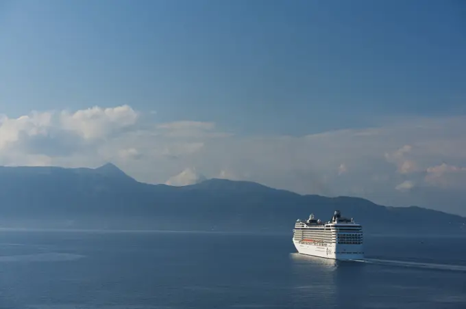 Greece, Large cruise ship; Corfu