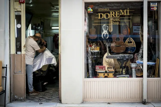 Barber shop in Istanbul; Istanbul, Turkey