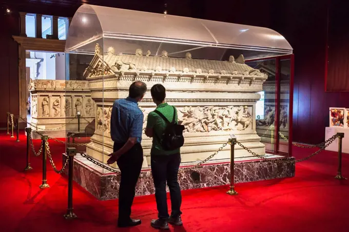 Turkey, Istanbul Province, Tourists In Archaeological Museum; Istanbul