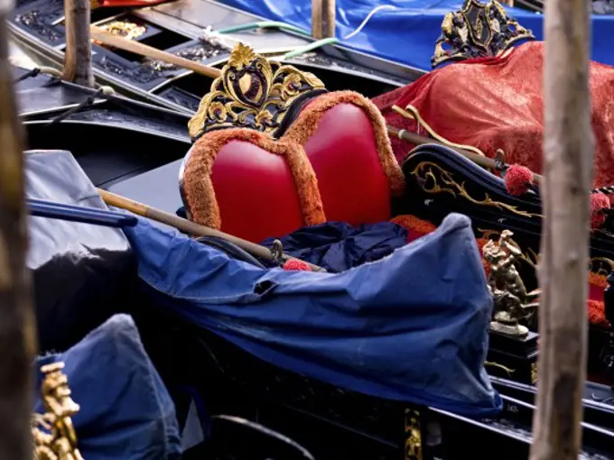 Seating in a gondola, Venice, Italy  