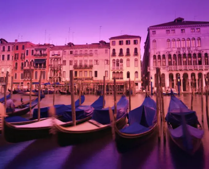 Gondolas on the Grand Canal Venice Italy