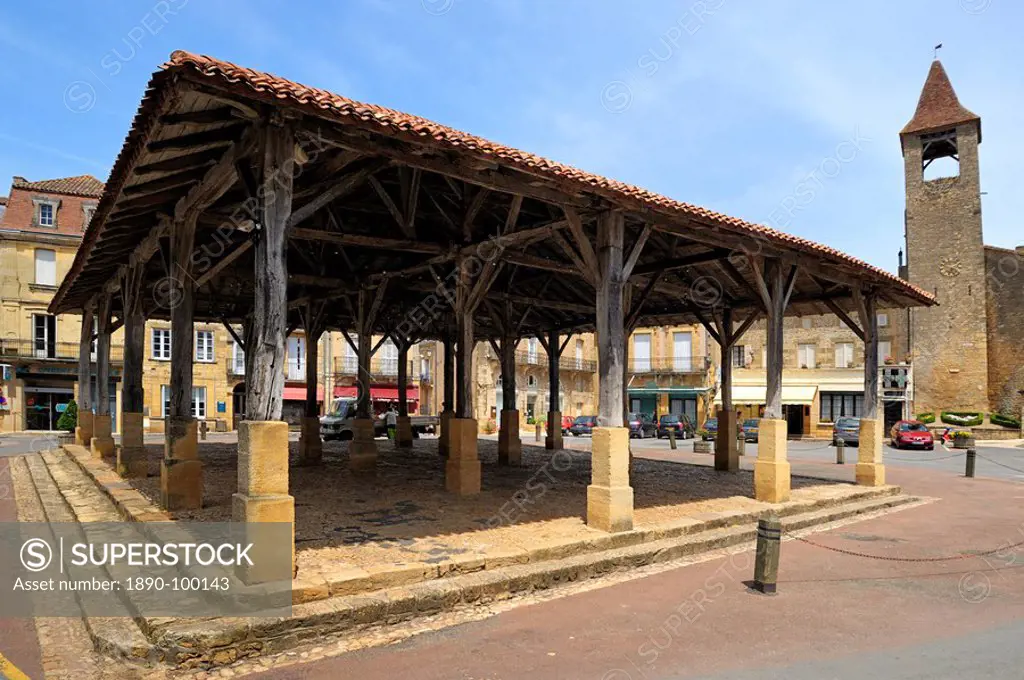 Timber Market Hall, Belves, Aquitaine, Dordogne, France, Europe