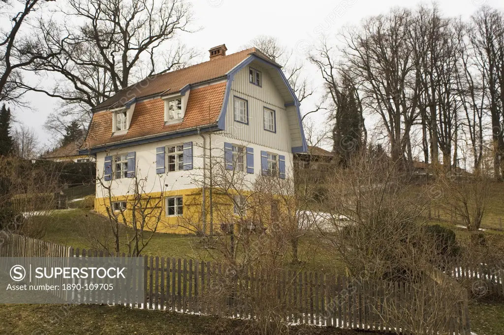 The Muenter House Muenter_Haus, where artists Gabriele Muenter and Wassily Kandinsky lived from 1909 to 1914, in Murnau, Bavaria, Germany, Europe