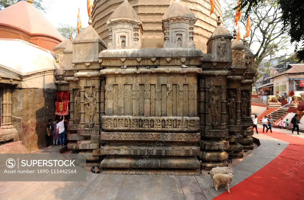 The Garbhagriya, inner sanctum section of the Kamakhya temple, a shakti pitha, first opened in 1565, Gauhati, Assam, India, Asia