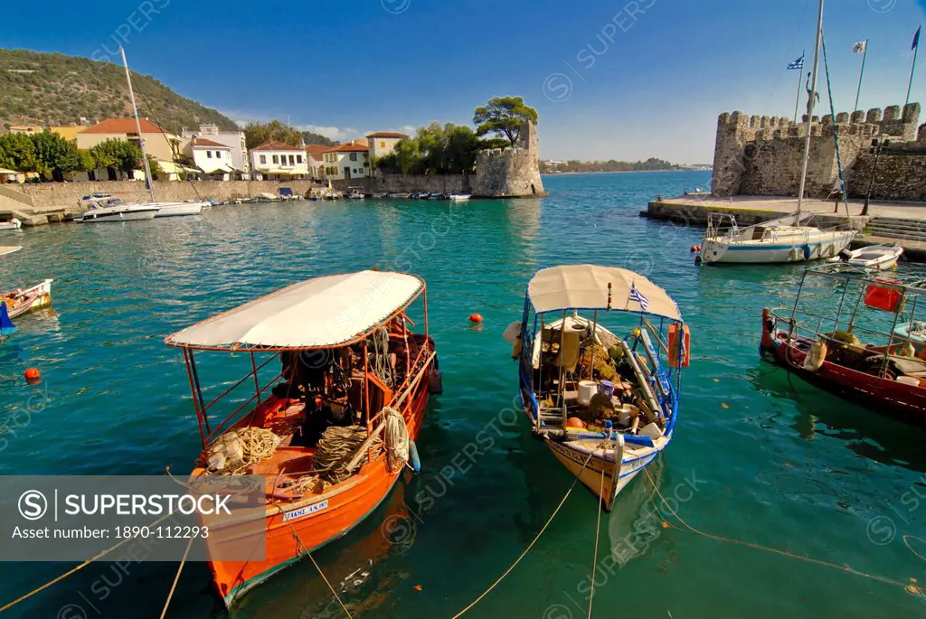 The harbour of Nafpaktos, central Greece, Greece, Europe