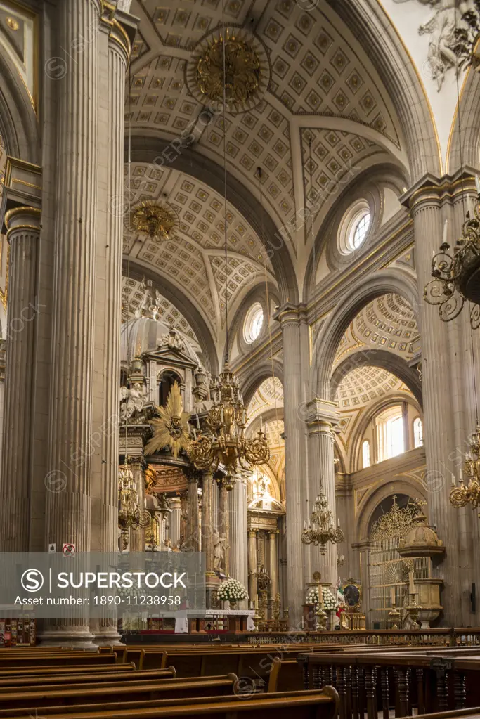 Interior of Cathedral, Puebla City, Puebla, Mexico, North America