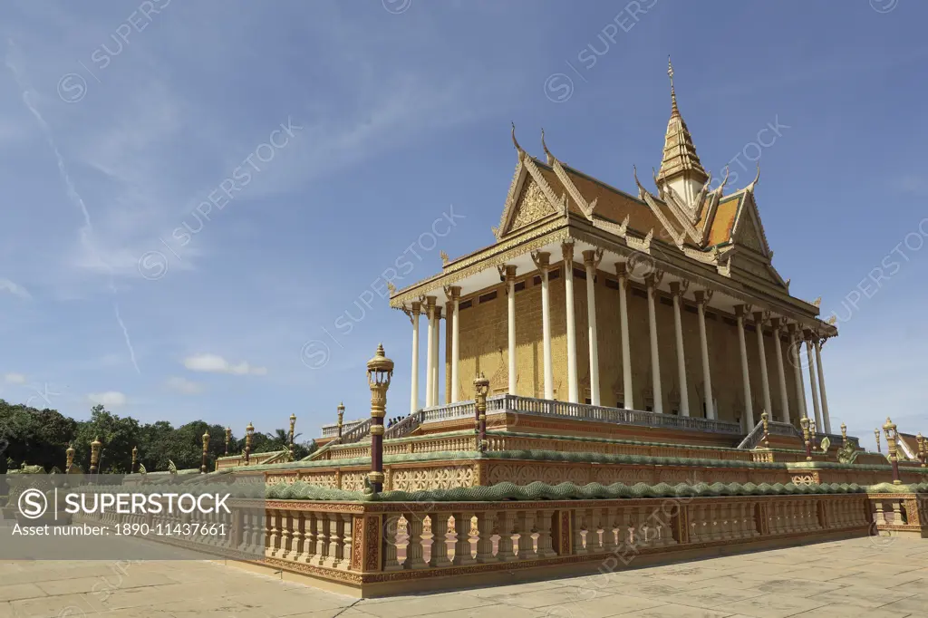 Main temple at Udon Monastery (Vipassana Dhura Buddhist Centre) at Phnom Udon, Udong, Cambodia, Indochina, Southeast Asia, Asia