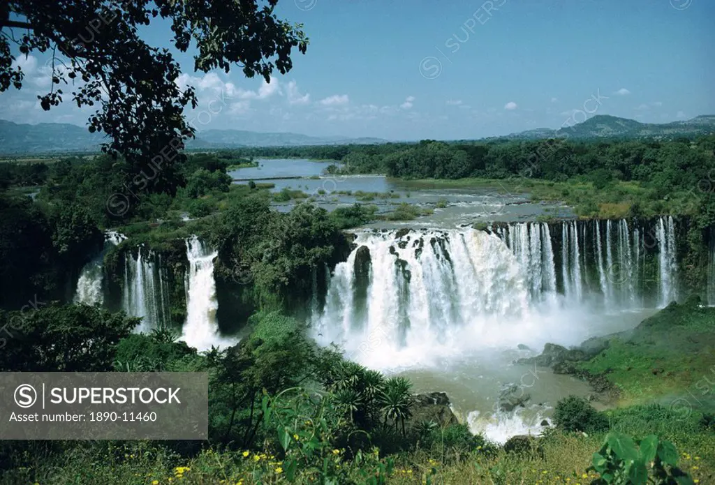 Aerial view over Tissisat Falls Tis Isat Falls, Ethiopia, Africa