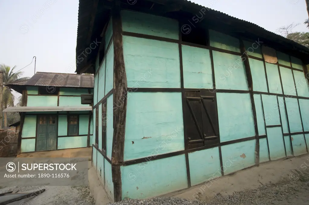 Typical Assamese house, Kurua village, Assam, India, Asia