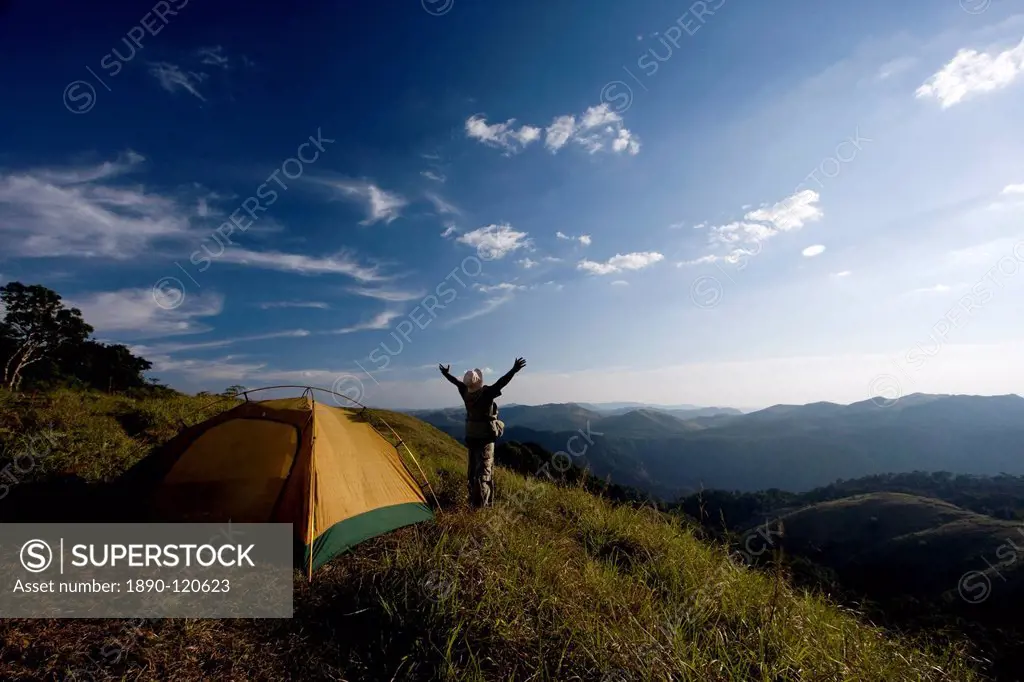 Camping, Gavi, Periyar Tiger Reserve, Kerala, India, Asia - SuperStock