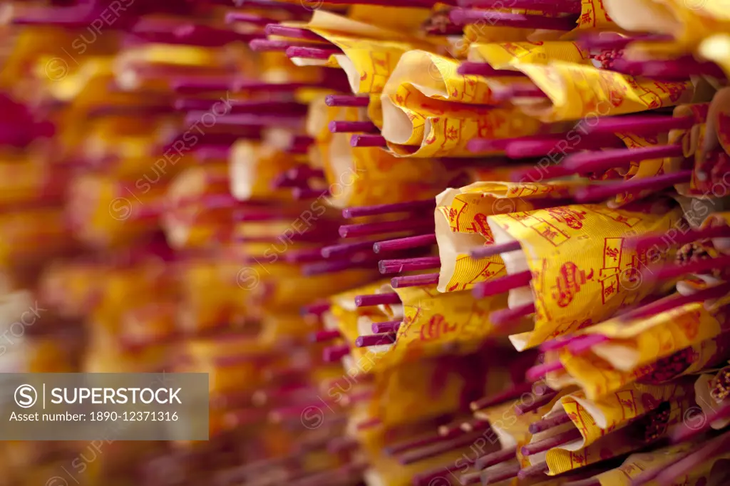 Incense sticks in a Buddhist temple in Kuala Lumpur, Malaysia, Southeast Asia, Asia