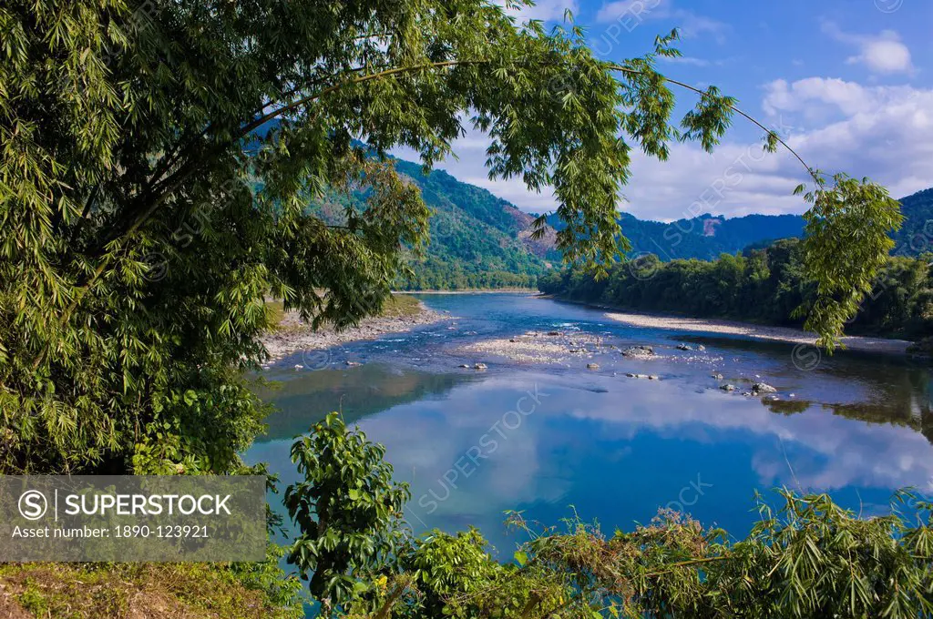 The beautiful Siang river in Arunachal Pradesh near Along, Northeast India, India, Asia