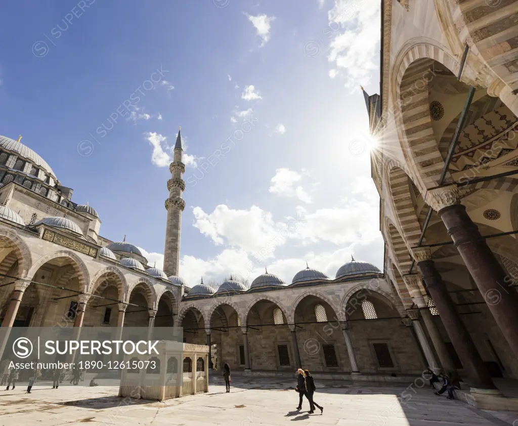 Exterior of Suleymaniye Mosque, UNESCO World Heritage Site, Istanbul, Turkey, Europe