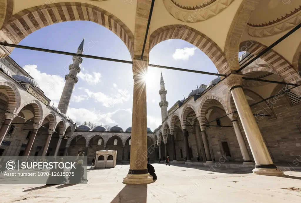 Exterior of Suleymaniye Mosque, UNESCO World Heritage Site, Istanbul, Turkey, Europe