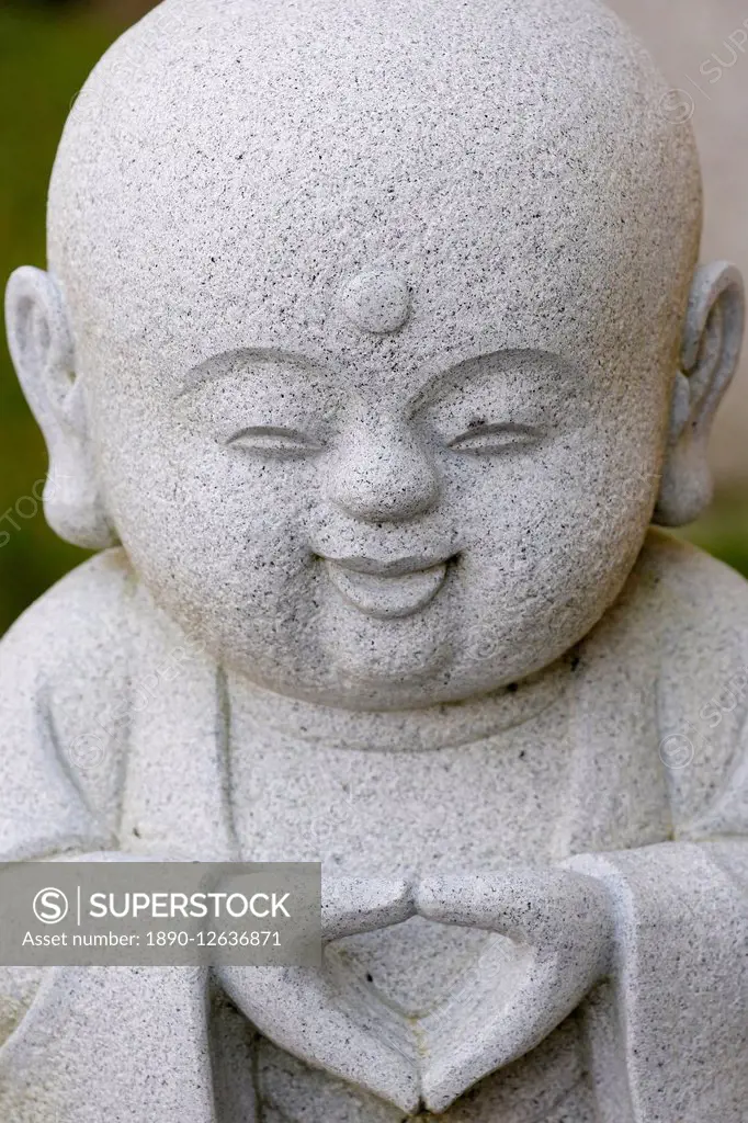 Statue of Buddhist monk, Fo Guang Shan temple, Bussy St. George, Seine et Marne, France, Europe