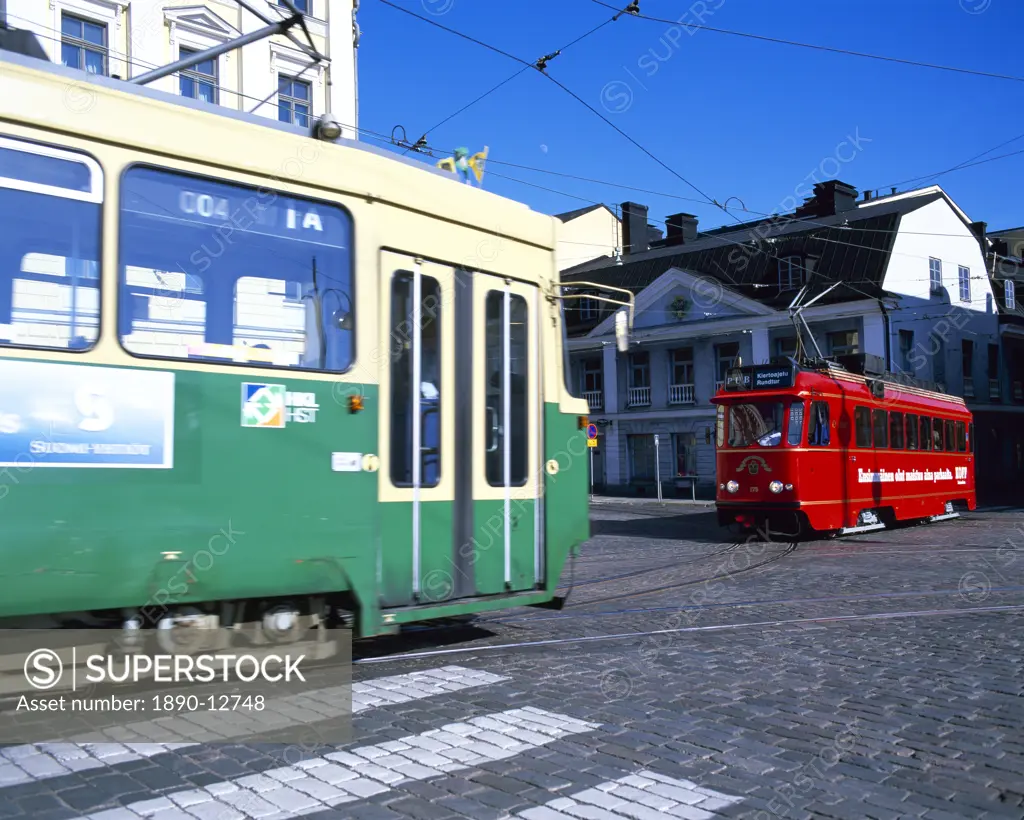 Trams, Helsinki, Finland, Scandinavia, Europe