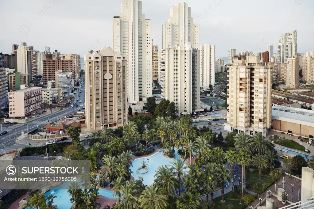 A forest of hi-rises in Benidorm, Costa Blanca, Spain, Mediterranean, Europe