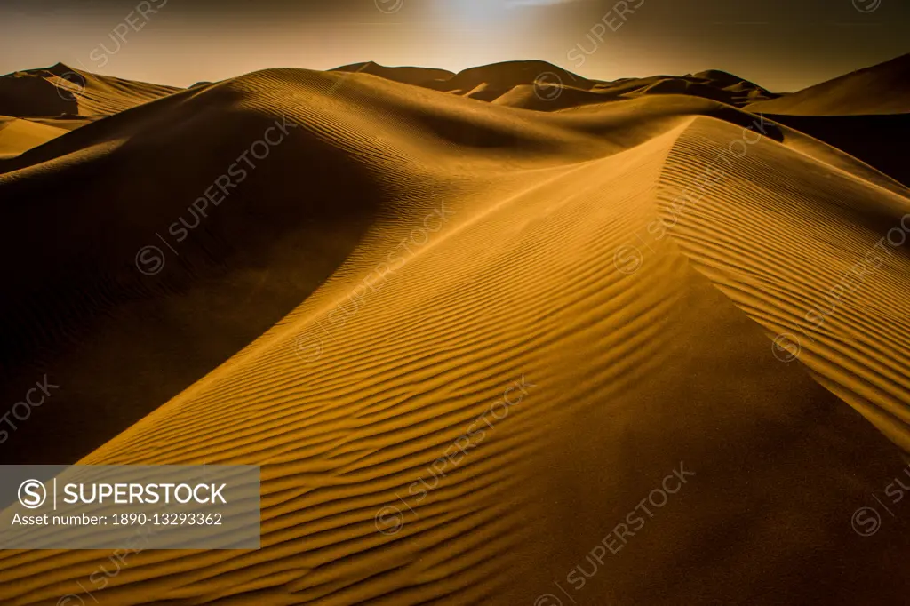 Sand dunes at Huacachina Oasis, Peru, South America