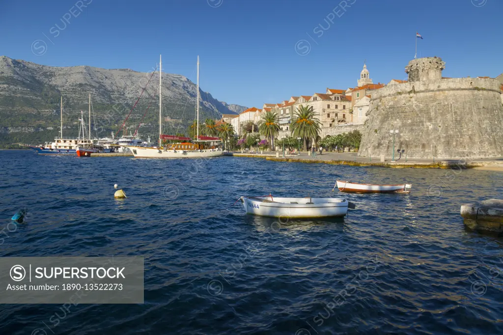 View of Korcula Town, Korcula, Dalmatia, Croatia, Europe