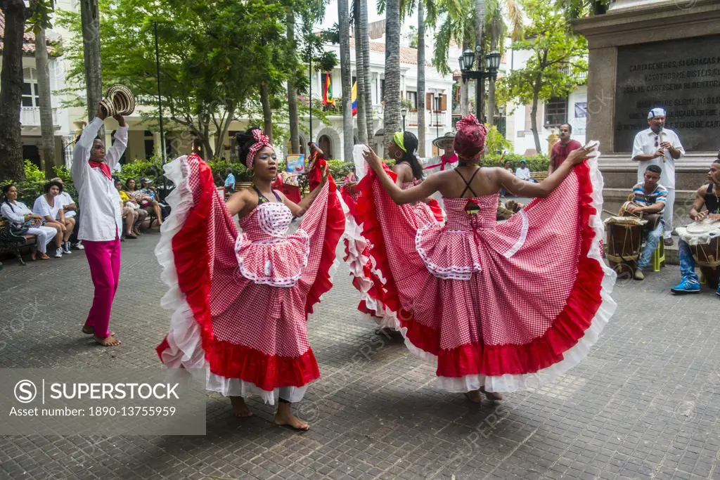 Traditional dancing in Cartagena, Colombia, South America