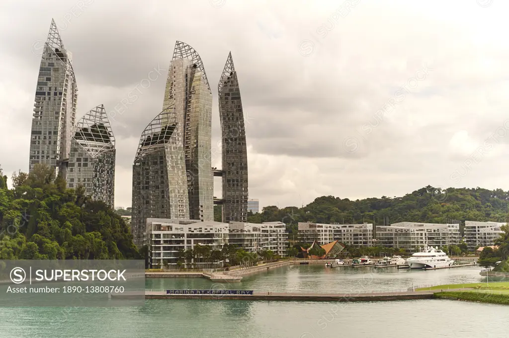 The Marina at Keppel Bay on the approach to Harbourfront Centre cruise ship mooring, Singapore, Southeast Asia, Asia