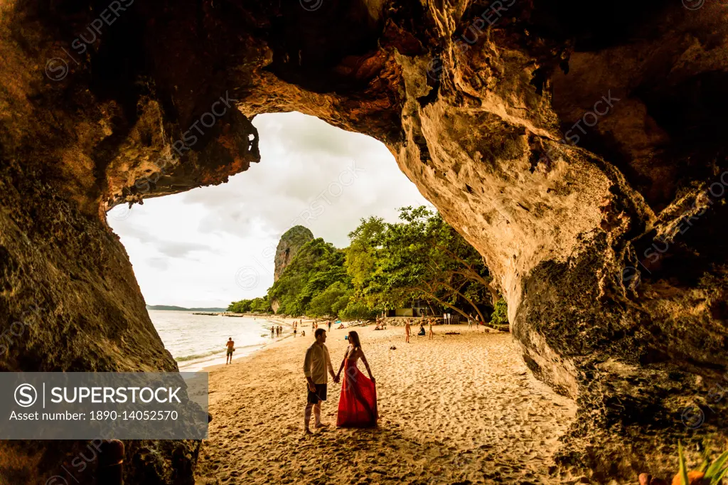 Sunset on Railay Beach in Krabi, Thailand, Southeast Asia, Asia