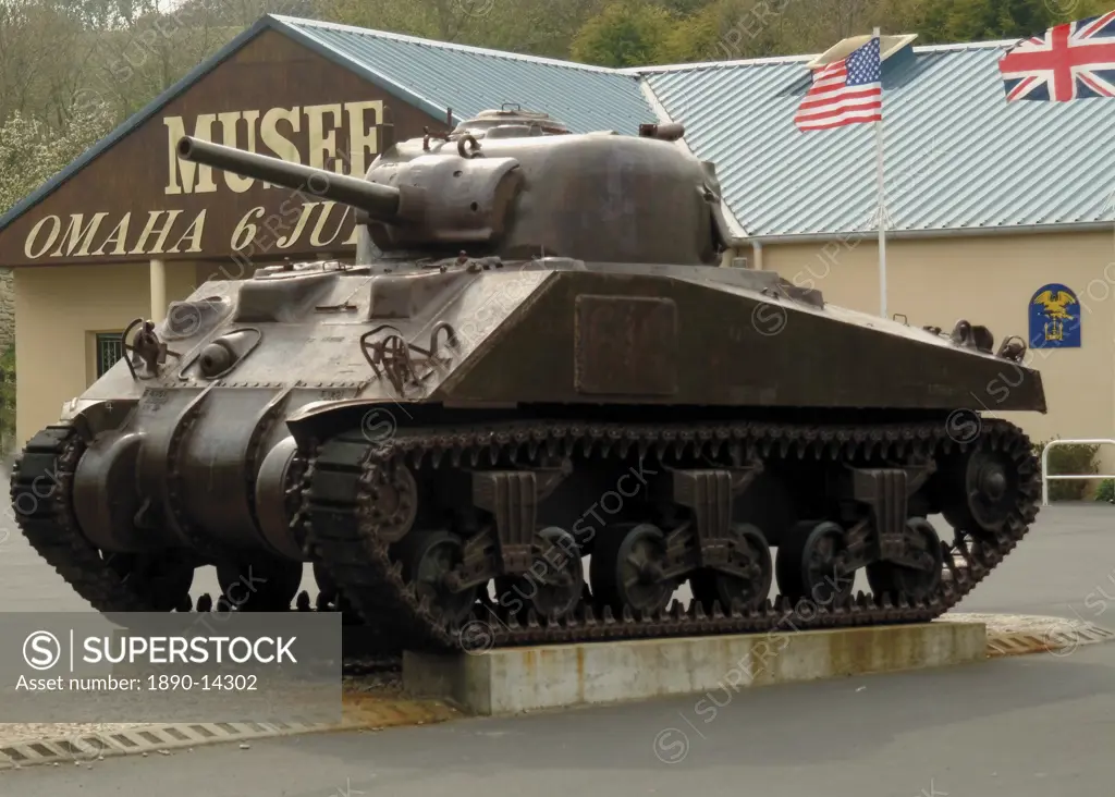 American Sherman tank, Omaha Beach Museum, Normandy, France, Europe