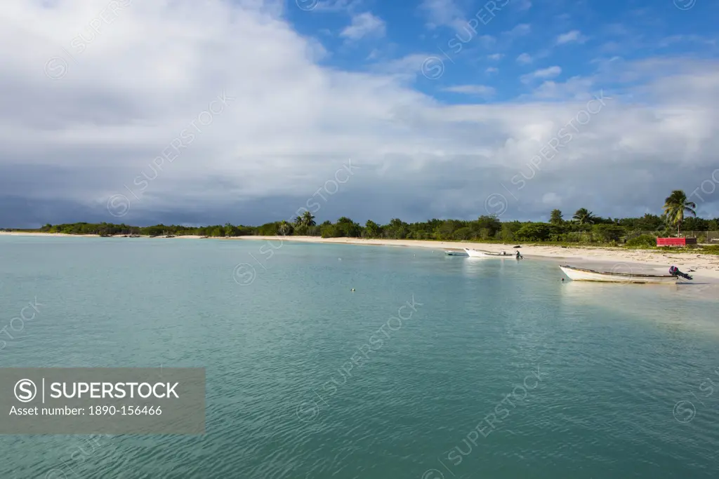 White sand in the Gravenor bay in Barbuda, Antigua and Barbuda, West Indies, Caribbean, Central America