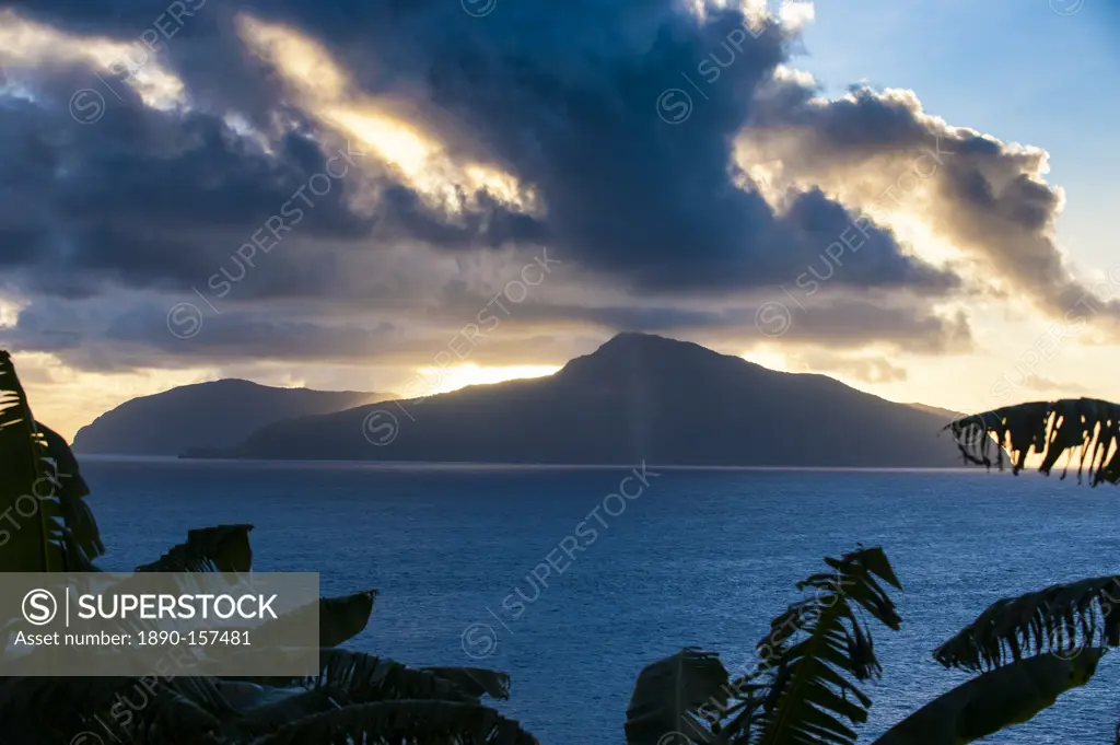 Sunset over Ofu Island, Manua Island group, American Samoa, South Pacific, Pacific