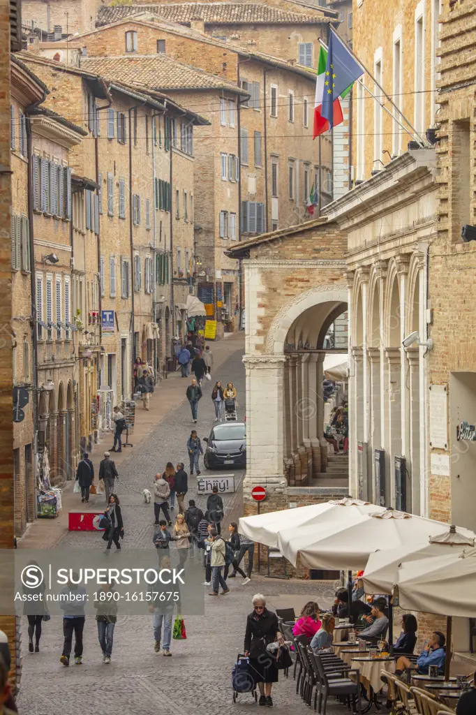 Piazza della Repubblica, Urbino, Marche, Italy, Europe