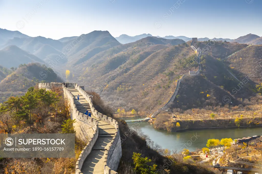 View of Great Wall of China at Huanghua Cheng (Yellow Flower), UNESCO World Heritage Site, Xishulyu, Jiuduhe Zhen, Huairou, People's Republic of China, Asia