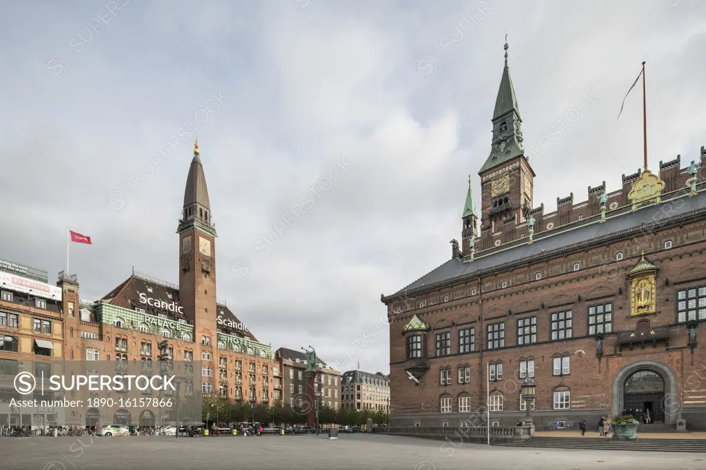 Exterior of Copenhagen City Hall and Scandic Palace Hotel, Copenhagen, Denmark, Scandinavia, Europe