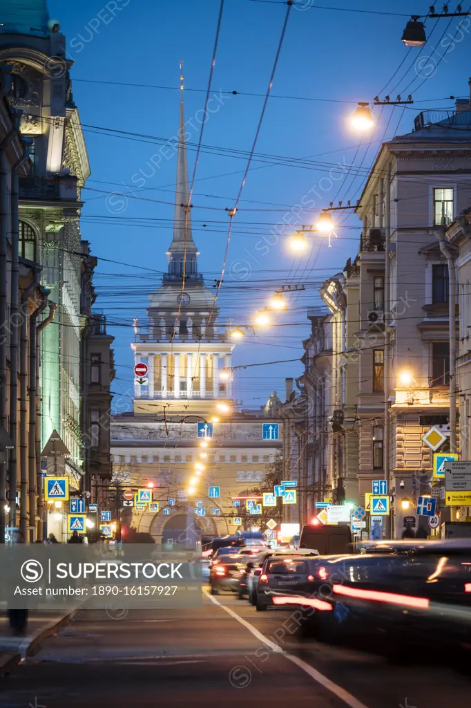 Exterior of Admiralteystvo Building, St. Petersburg, Leningrad Oblast, Russia, Europe