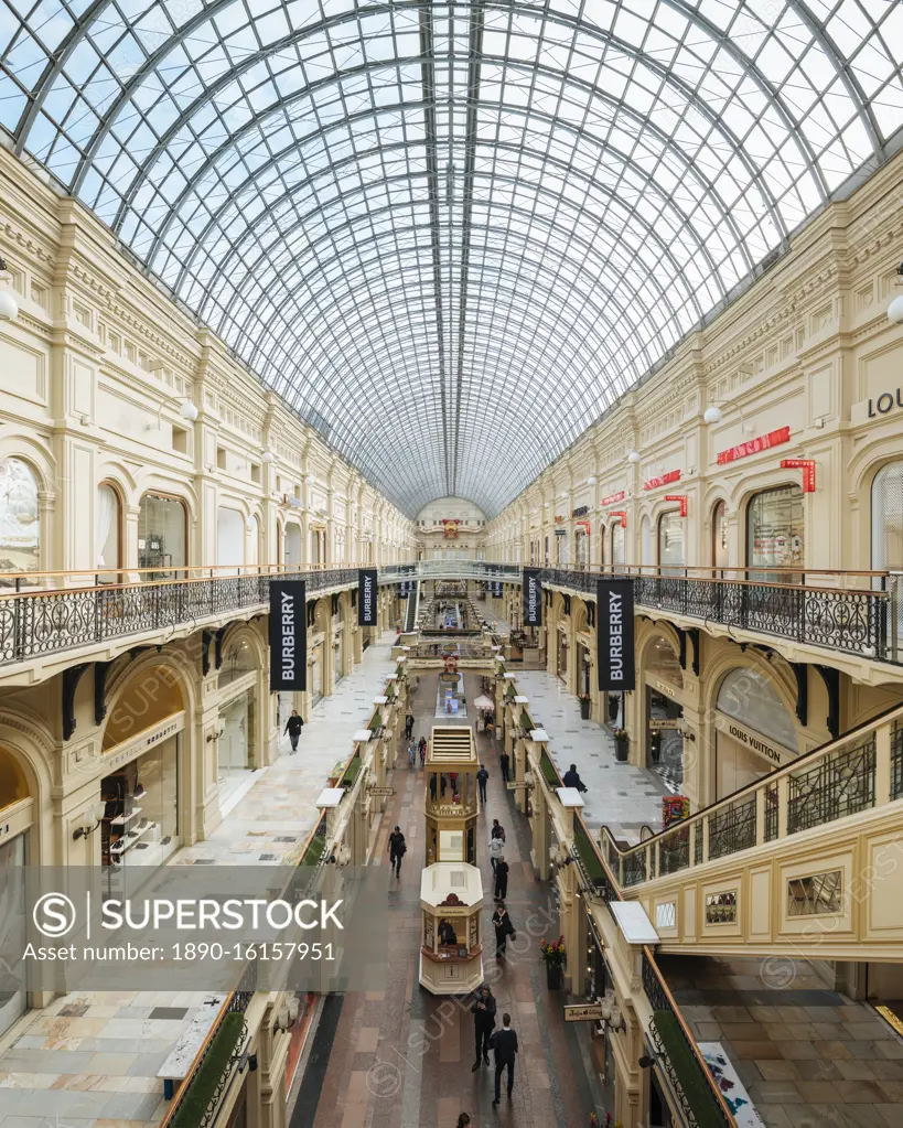 Interior of GUM Shopping Center, Moscow, Moscow Oblast, Russia, Europe