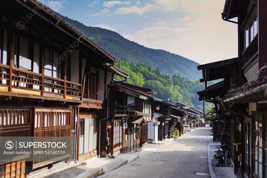 Nakasendo old post town of Tsumago, Nagano prefecture, Honshu, Japan, Asia