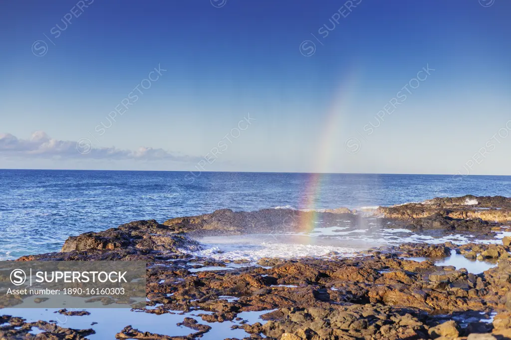 Poipu, blow hole, Kauai Island, Hawaii, United States of America, North America