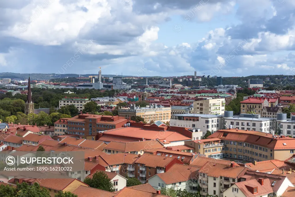 Elevated view of the city centre of Gothenburg, Sweden, Scandinavia, Europe