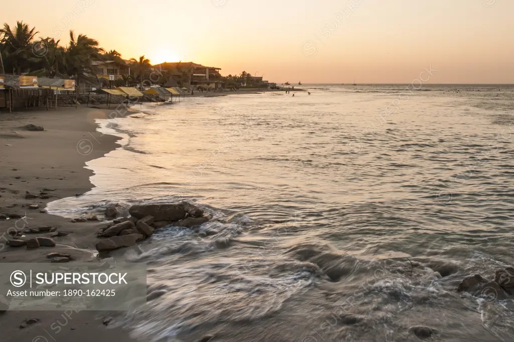 Sunset on the beach in Mancora, Peru, South America